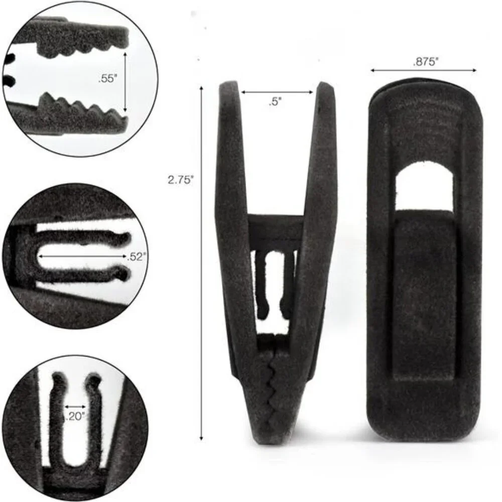 Black Velvet Hanger Clips Set of 20 Strong Grip Pant Skirt Clothes Closet Organi